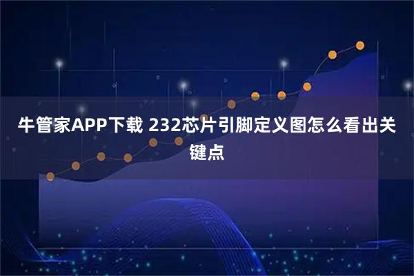 牛管家APP下载 232芯片引脚定义图怎么看出关键点